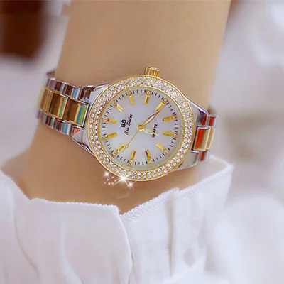 

New hot selling BS FA1258 factory direct luxury full diamond ladies watch fashion steel band wristwatches high quality, 1 colors