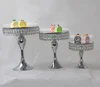 Wholesale 3pcs Silver Mirror Cake Stand Set Display Cake Base Stand Swing Cake Stand Silver Wedding Birthday Party Decoration