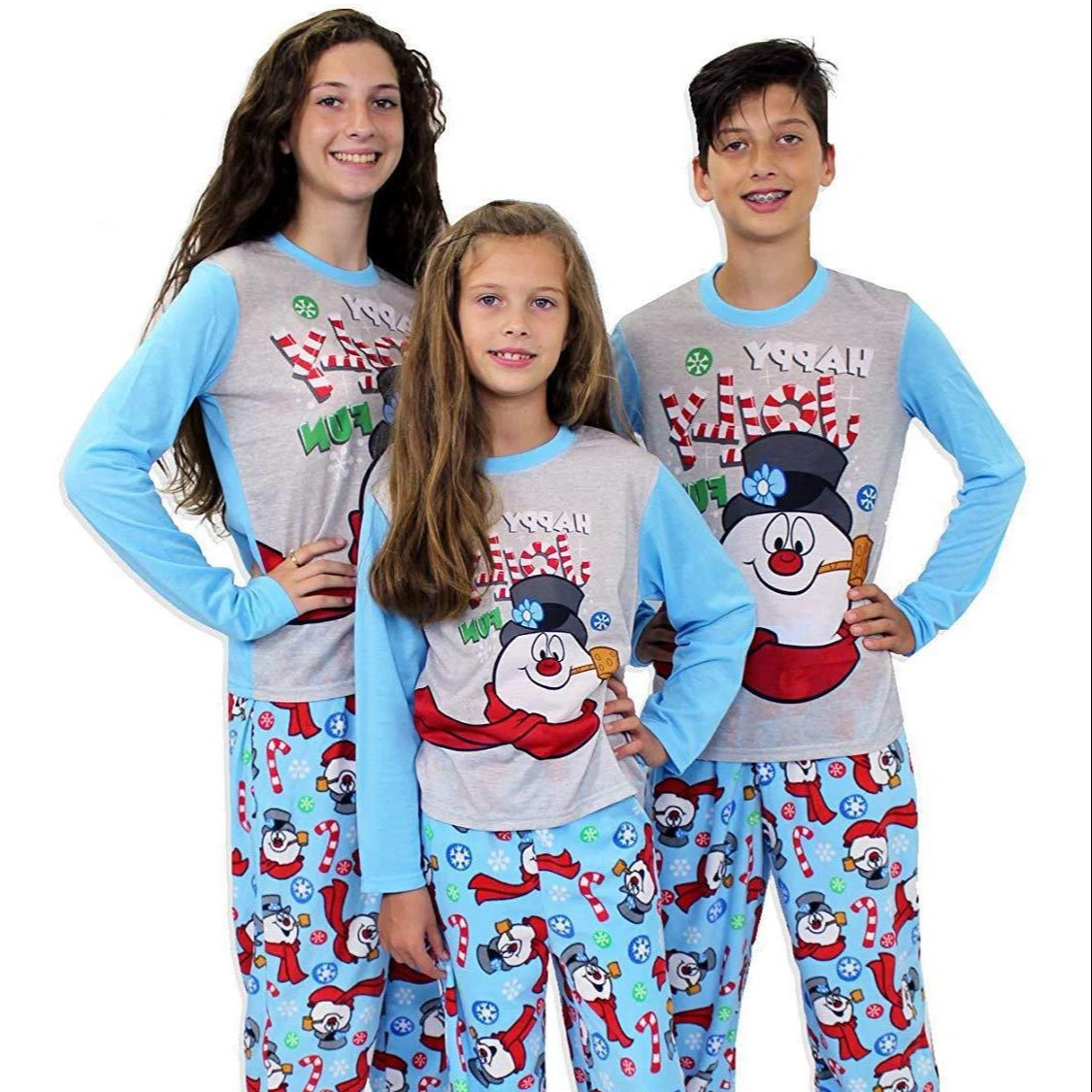 

Custom Cotton Plus Size Matching Family Christmas Pajamas Parent-Child Outfit Sleepwear, Customized color