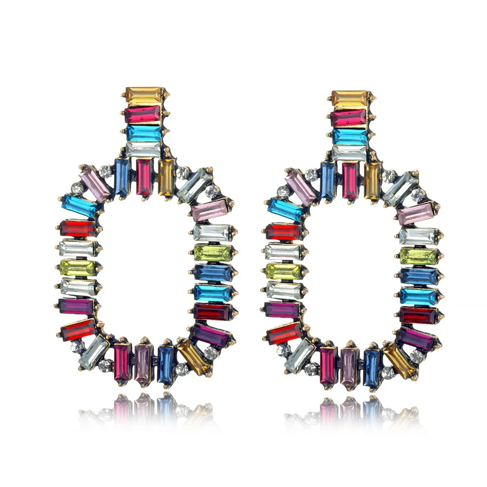 

fedex Free shipping Summer drop earrings women luxury fashion crystal rhinestone colorful jewellery earrings jewelry