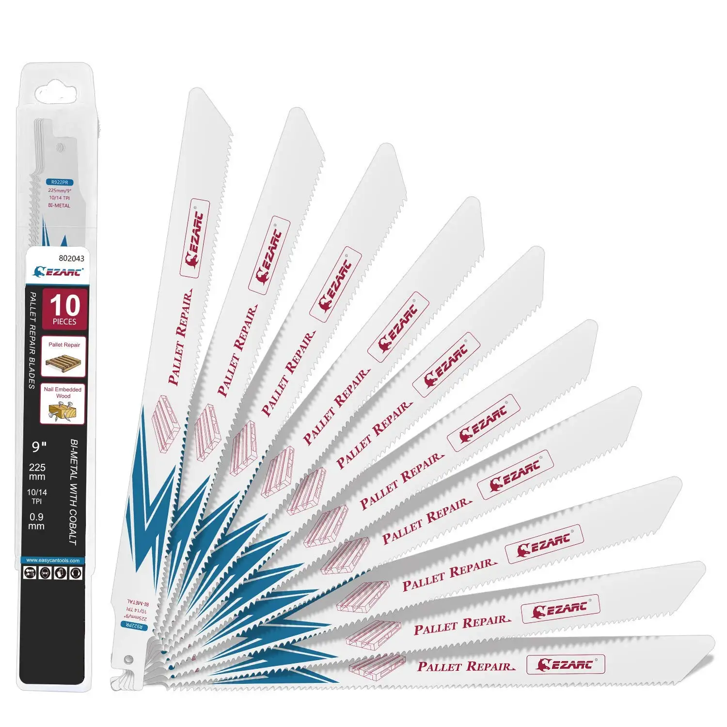 

Ezarc R922PRV 9 Inch Pallet Repair Reciprocating Saw Blade 802043