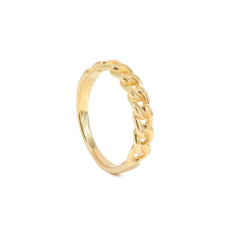 

2021 S925 sterling silver bohemian style fashion chain link ring for women