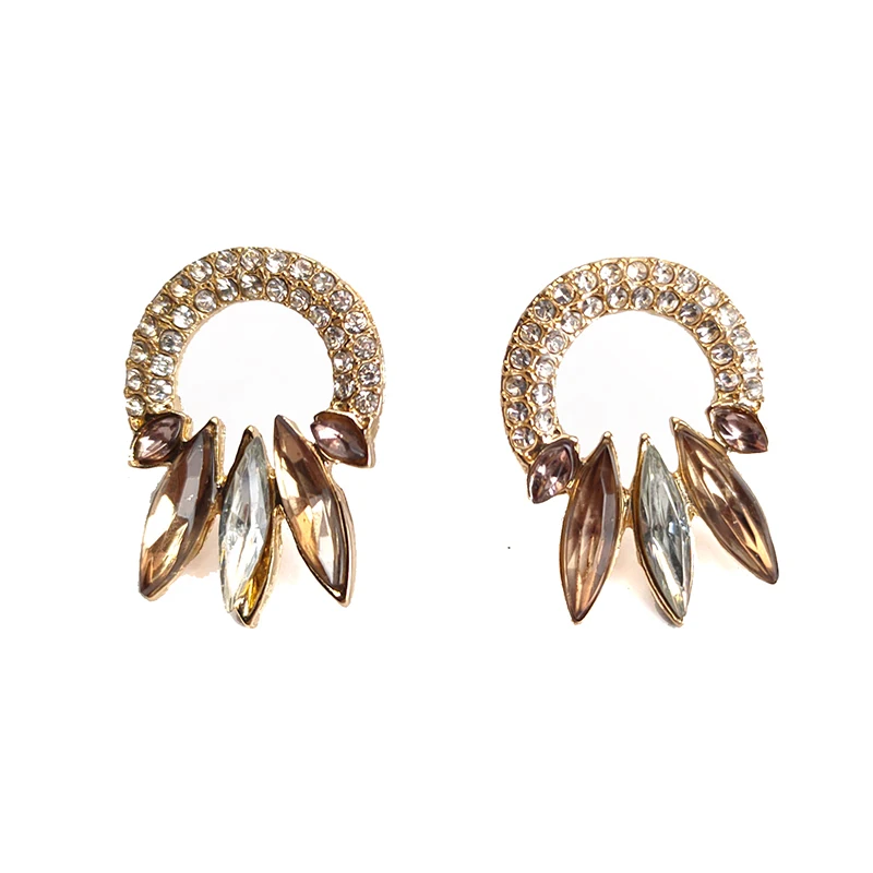 

New Creative Design Fancy Zinc Alloy Flower Stud Earrings for Women 2019, Smoky