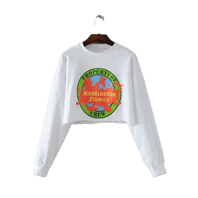 

New Arrival 100% Cotton Fashion womens sweatshirt, Customized color