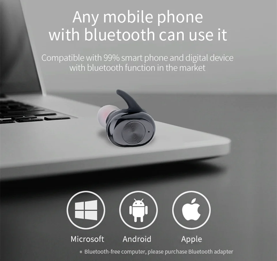 6mai J3s TWS Bluetooth Earphone Stereo Earbud Bluetooth Headset with Charging Pod Wireless Headphone for All Smart Phone - ANKUX.COM