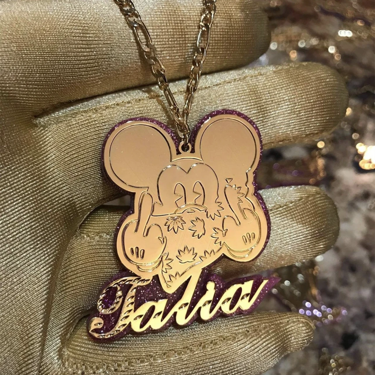 

2021 new style for Women double gold plated nameplate 3D necklace personalized, Picture