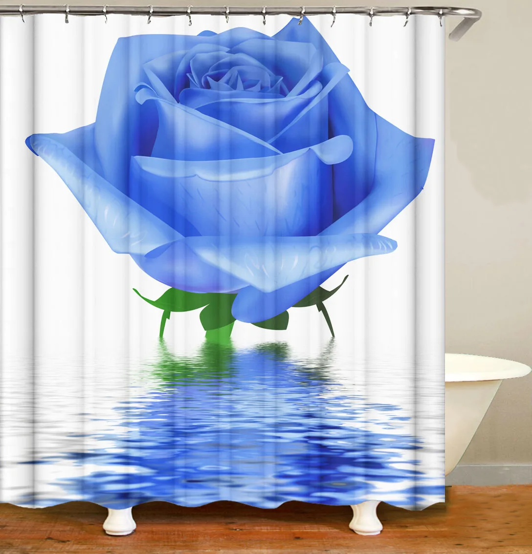 

i@home 72x72 Inch customized digital 3d floral polyester shower curtain bathroom set, Picture