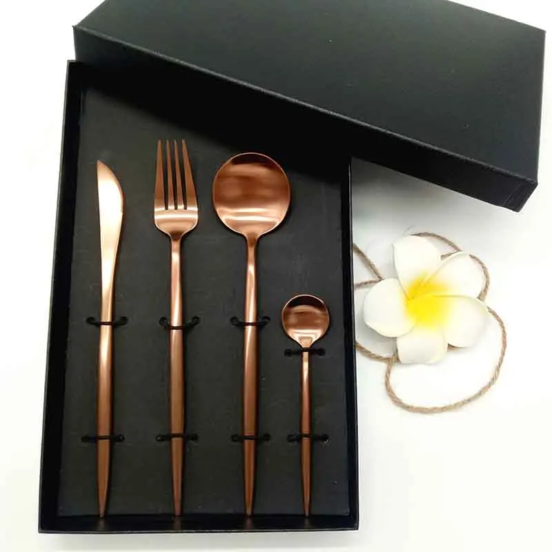 

High Quality Stainless Steel 304 Portugal Cutipol Matte Rose Gold Plated Cutlery Set