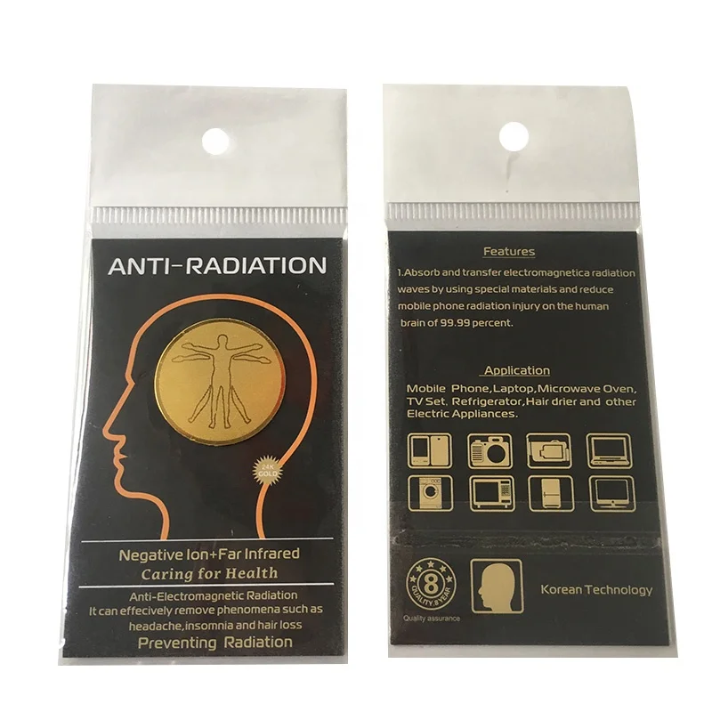 

Factory price Digital Products Anti-radiation 24k Gold Plating Mobile Phone Sticker 5G emf emr protection radiation shield