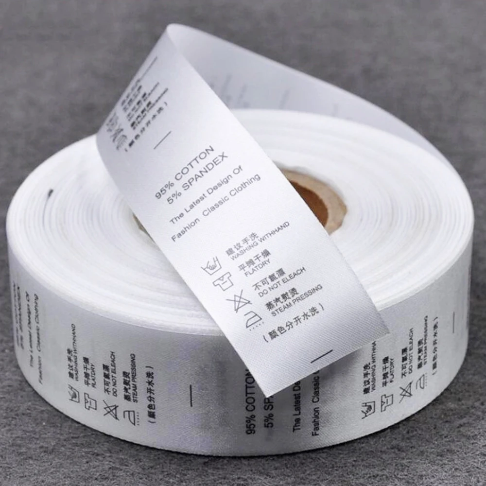 

30mm*200M blank garment Polyester Woven Printing Washing Ribbon Satin Care Label Roll