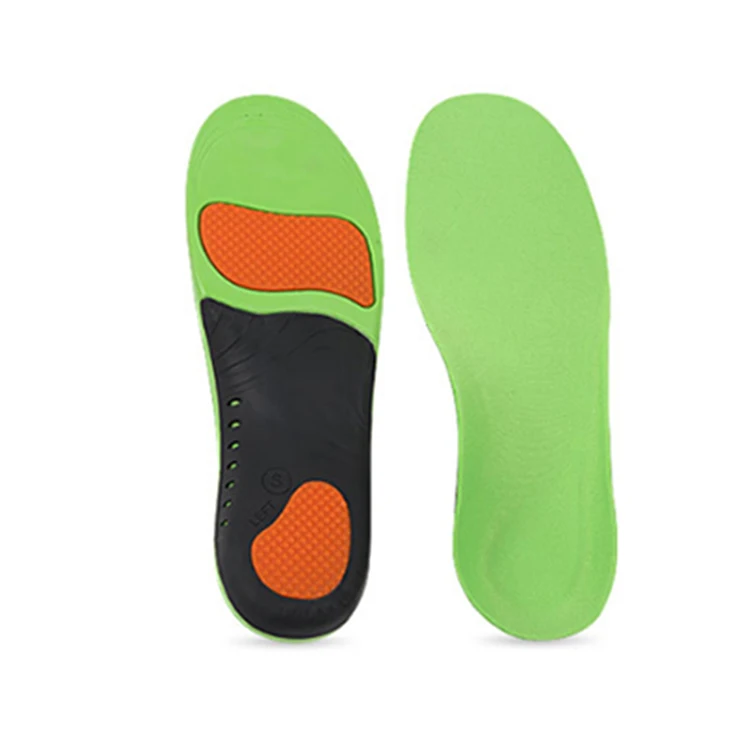 

2021hot sale arch support PU Shoe Insole Material Sport Insoles Full Length Shoe Insole with silver ion for men and women, Green and black