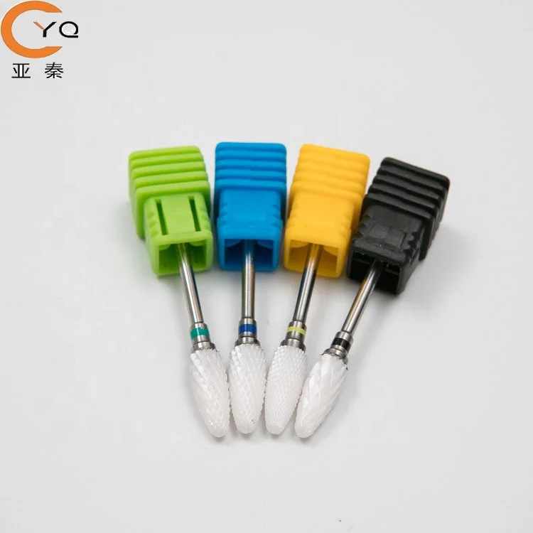 

nail file ceramic nail drill bits for manicure flame shaped wholesale price, White