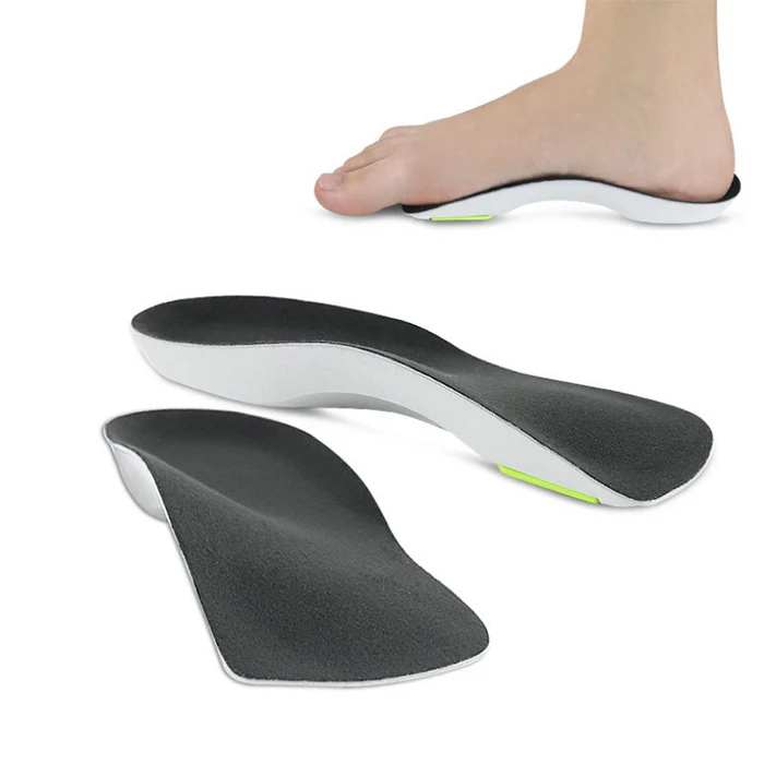 

Combination free adjustable shock absorption arch support insole velvet face arch movement half yard corrective insole, Black+gray