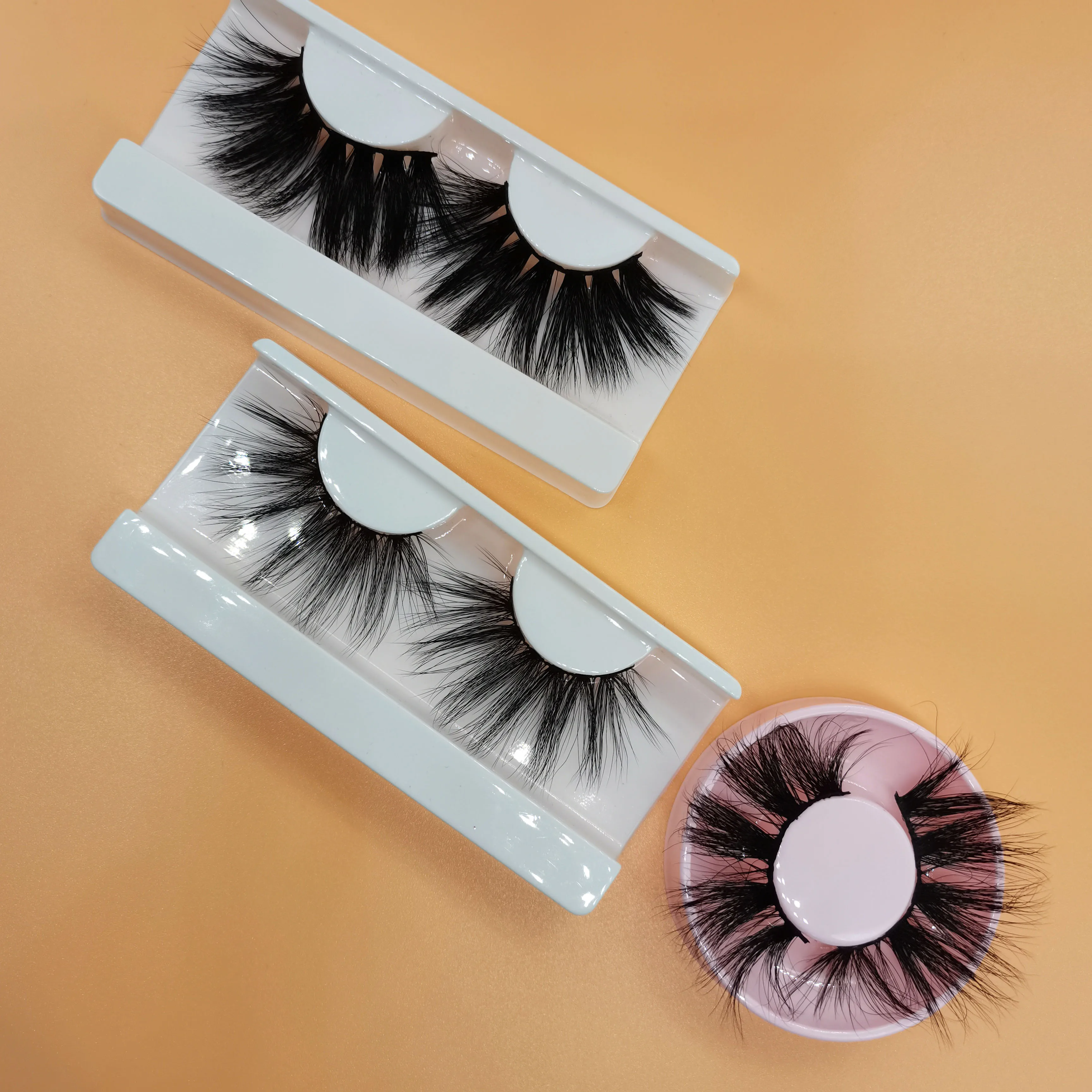 

Wholesale Custom False Eyelash Packaging Box Private Label Mink Eye Lashes 3D False Natural Eyelashes Mink Eyelash Vendor, Black