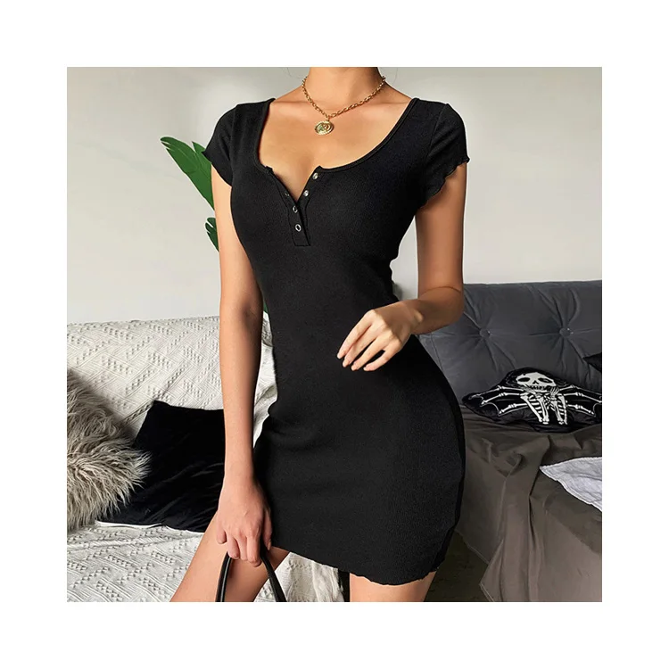 

Spring Summer Casual Girls Short Sleeve Bodycon Women Sexy Dresses