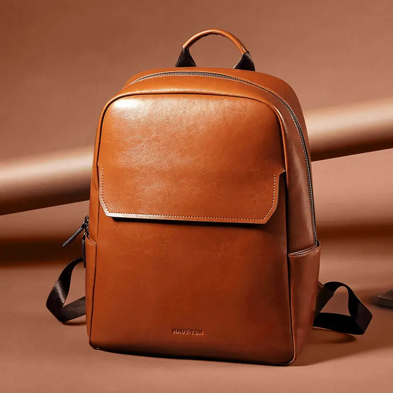 real leather backpack