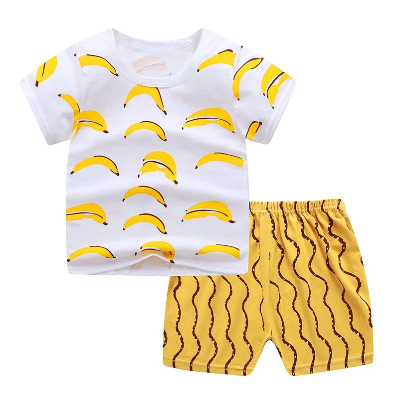 

Hot Sale Summer Children's Clothing Sets 100 Different Design Baby Boy Clothing Sets 2 pcs T-shirt kids clothes 2021, Customized color