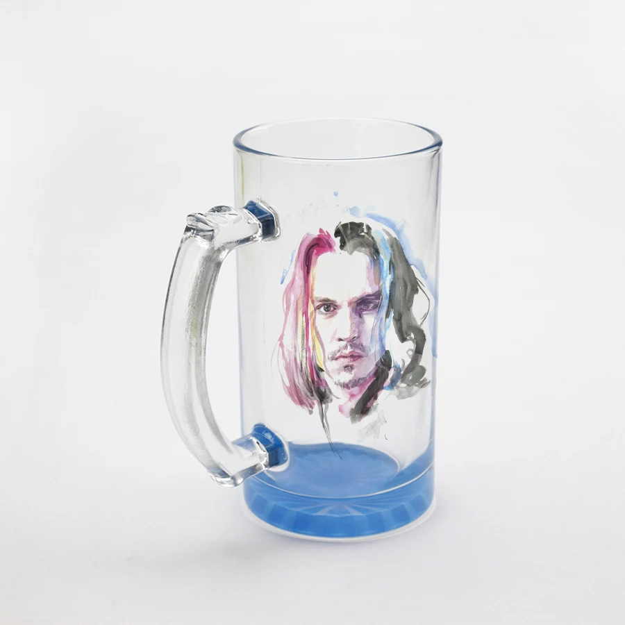 

sublimation tumbler glass clear beer glass cup colorful glass tea cup
