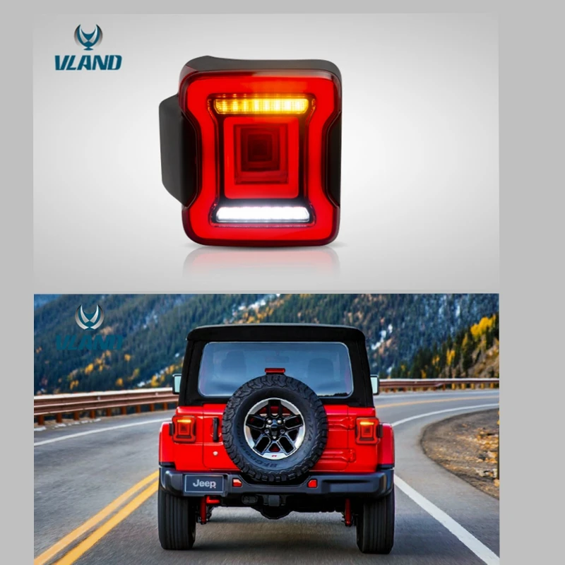 VLAND factory for car tail light for Jeep Wrangler 2018 2019 2020 full led Taillight with moving signal in China