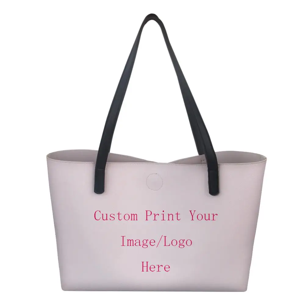 

Custom Print PU leather Handbag designers shoulder lady Tote bags handbags for women One Piece Customized Printed, Picture shown