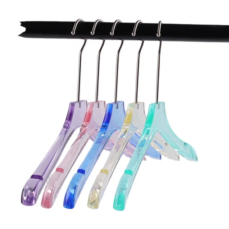 

Hot Sale Closet Golden Hook Acrylic Coat Hanger Transparent, Clear/grey/tea/red