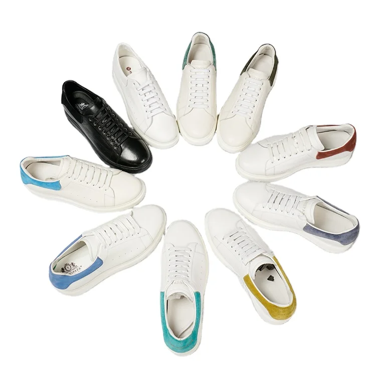 

Wholesale men's sneakers leather for sale sports casual shoes, White