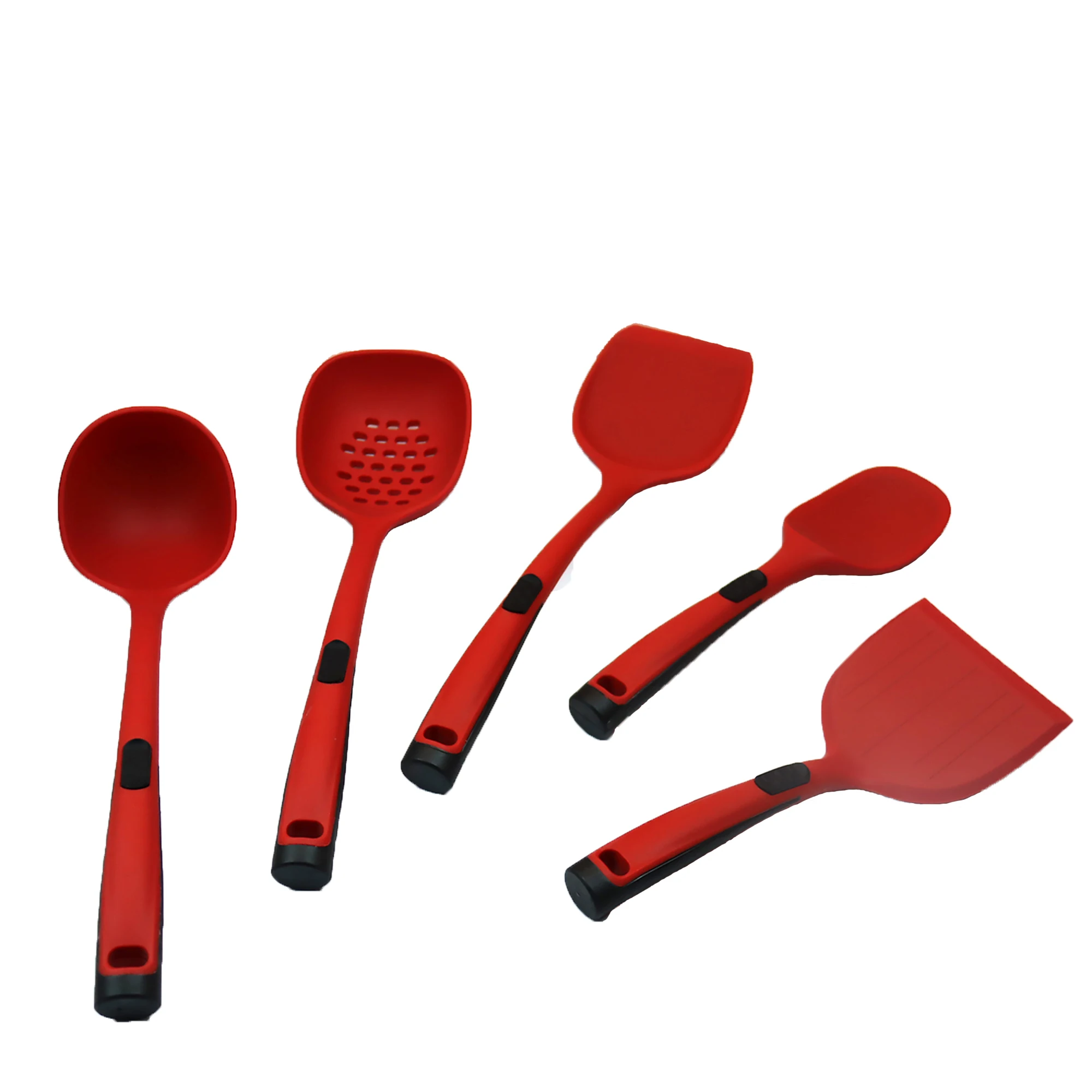 

5 Pieces In 1 Set Silicone Kitchen Accessories Kitchen Silicone Cooking Tools Utensils Set in Home and Kitchen, Red