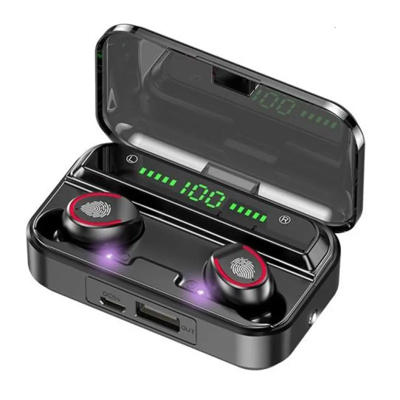 

Mini headphones f9 TWS 5.0 Wireless Earbuds Earphone With 2000mAh Charging Sports Gaming Headset With LED Display headphone, Black white pink