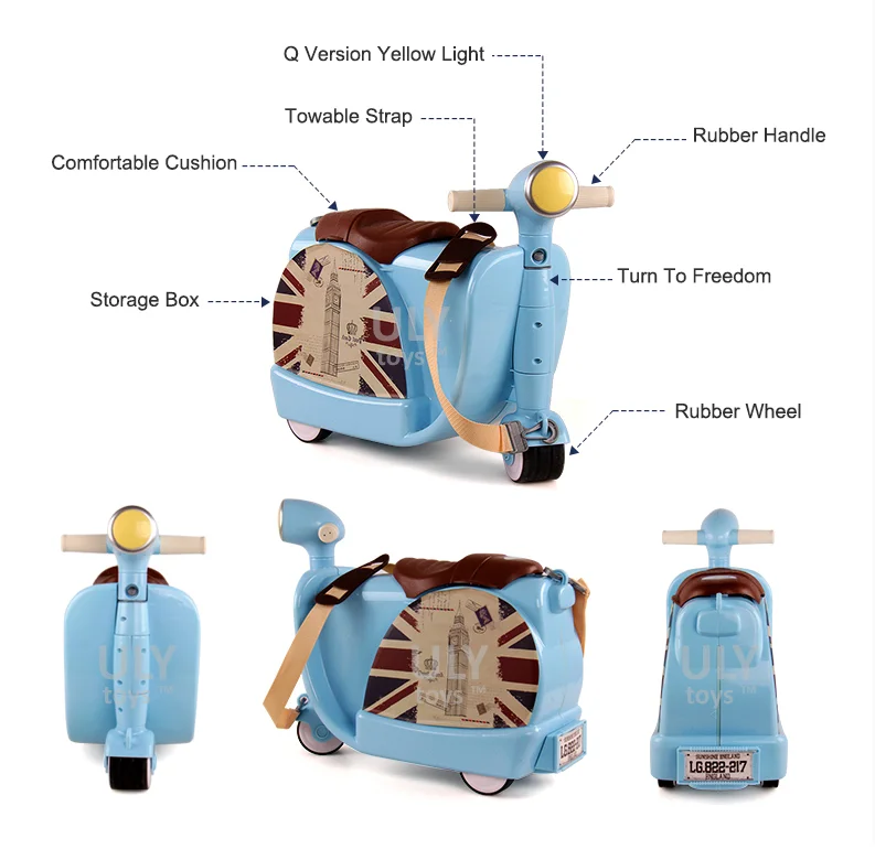 2 In 1sliding Luggage Cart Sit Ride Suitcase Luggage Kids Ride On Rolling Luggage Kids Travel