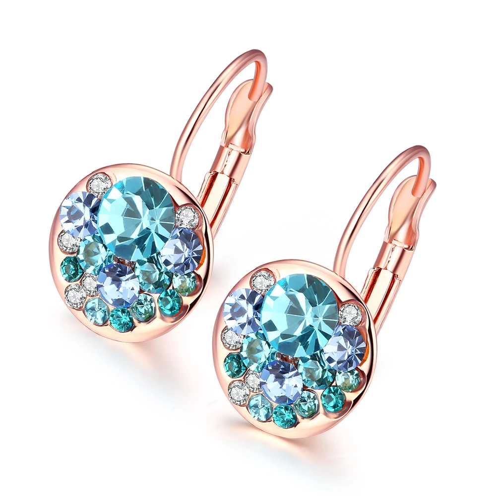 

rhinestone round shaped jewelry colorful gemstone fancy stud earring