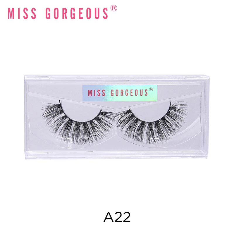 

Miss Gorgeous Eyelash Mink Strips 3D 18Mm Mink Eyelash 5 Pack With Eyelashes Box Packing Custom Private Label, Black