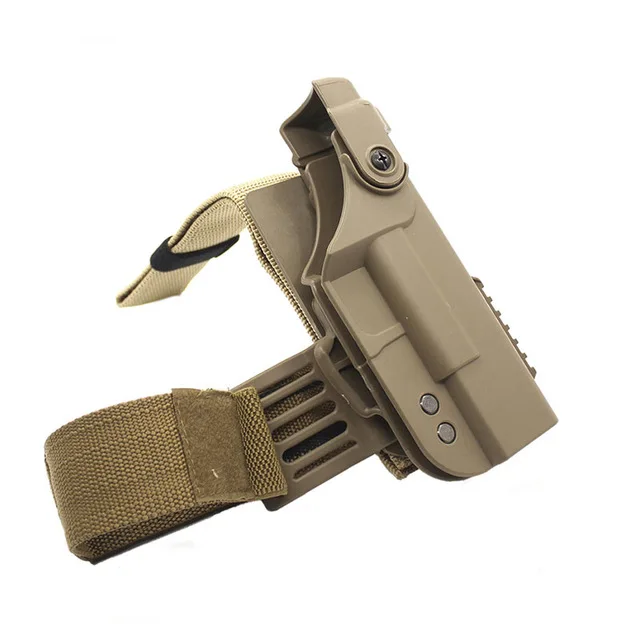 

Hunting Accessories Gun Holster For Glock 17 19 22 23 31 32 Airsoft Pistol Leg Holster Combat Gun Case Thigh Gun Bag, Black, tan