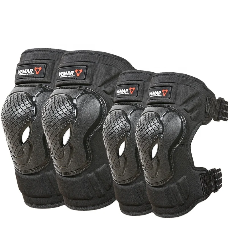 VEMAR 4pcs Protective Motorbike Knee Pad Motocross Motorcycle Knee Pads MX Protector Racing Guards Off-road Elbow Protection