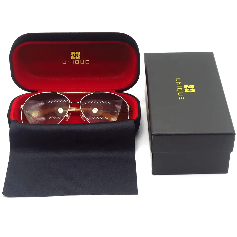 

Luxury Fashion Metal Eyeglass Sunglass Case Packaging Custom Logo Glasses Packing Sunglasses Box Set, Black,royal blue