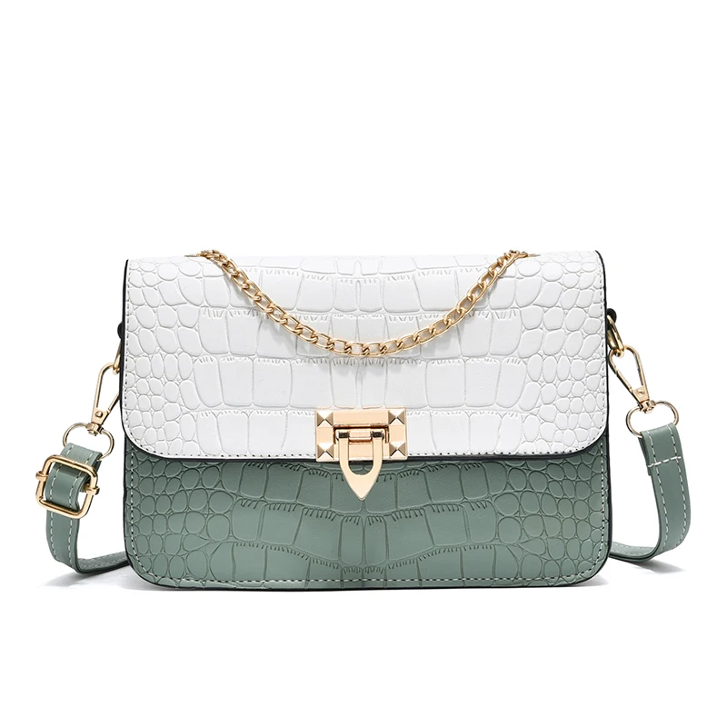 

New popular crocodile grain small bag women cross body bag chain shoulder bag handbag factory wholesale