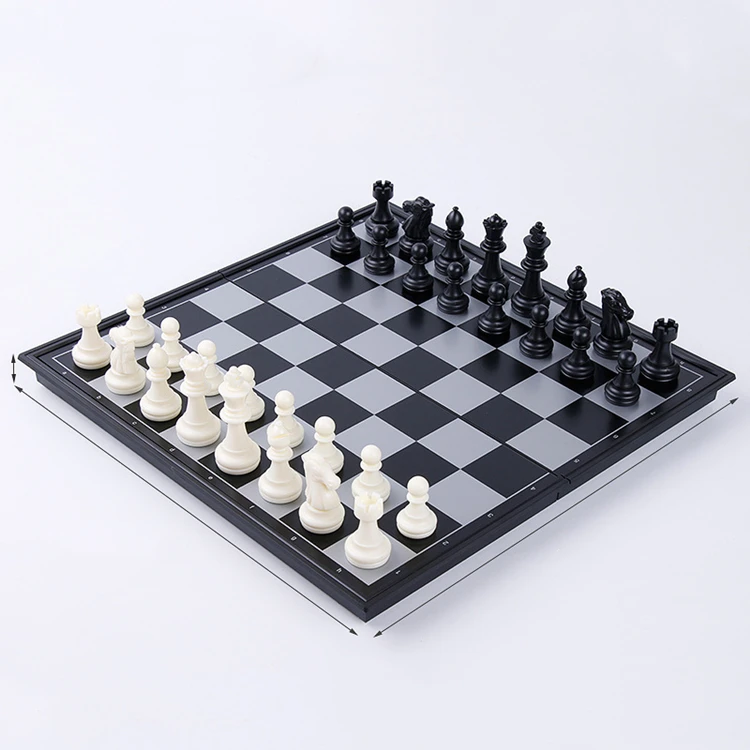 

2021 High Quality Luxury Chess Games Set with Magnetic Piece and Foldable Board, Gold, silver, black, white