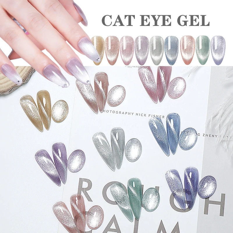 

Nail 9D Eye Gel Polish Chameleon Glitter Hybrid Varnishes Soak Off Magnetic Wide Cat Eyes UV GEL Lacquer