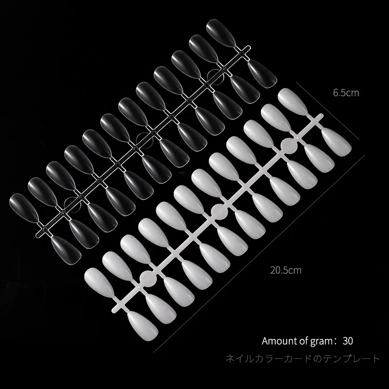 

Mischeering Artificia Nails Tips Nails Fan Display Sharp Water Drop Shape Clear Black Natural Color Chart Display Manicure