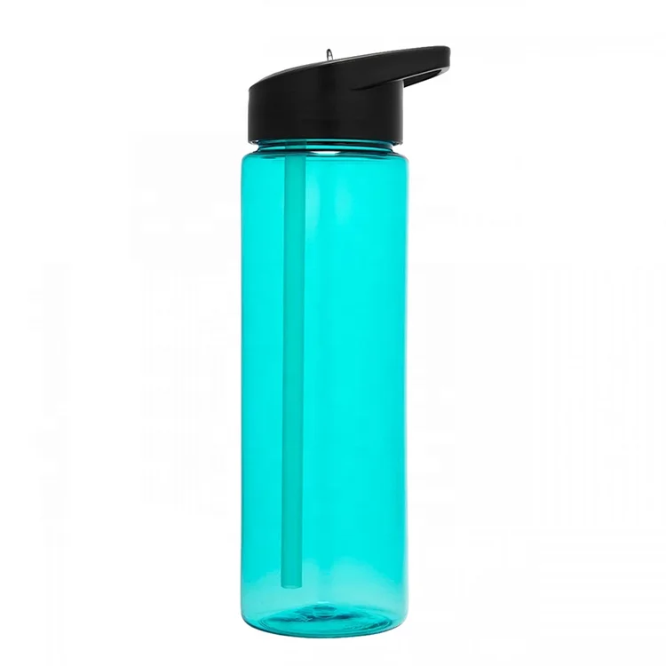 Promotion BPA free 700ml custom plastic water bottle with straw