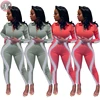 9041203 Hot sale fluorescence patchwork zip up jumpsuit