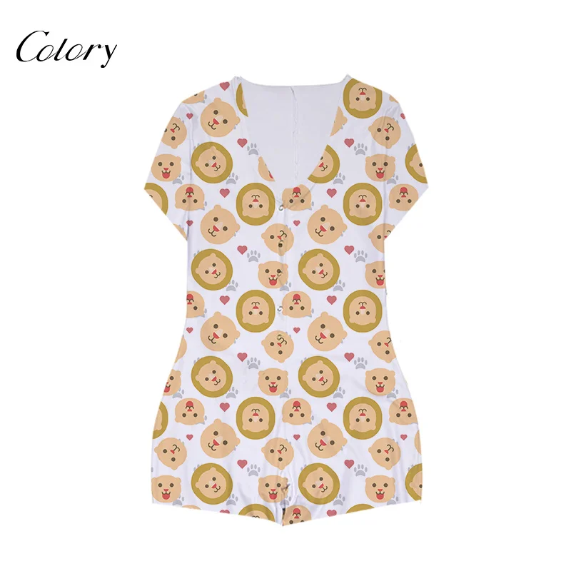 

Colory Summer Adult Onesie Womens Sleepwear Custom Pajamas, Picture shows