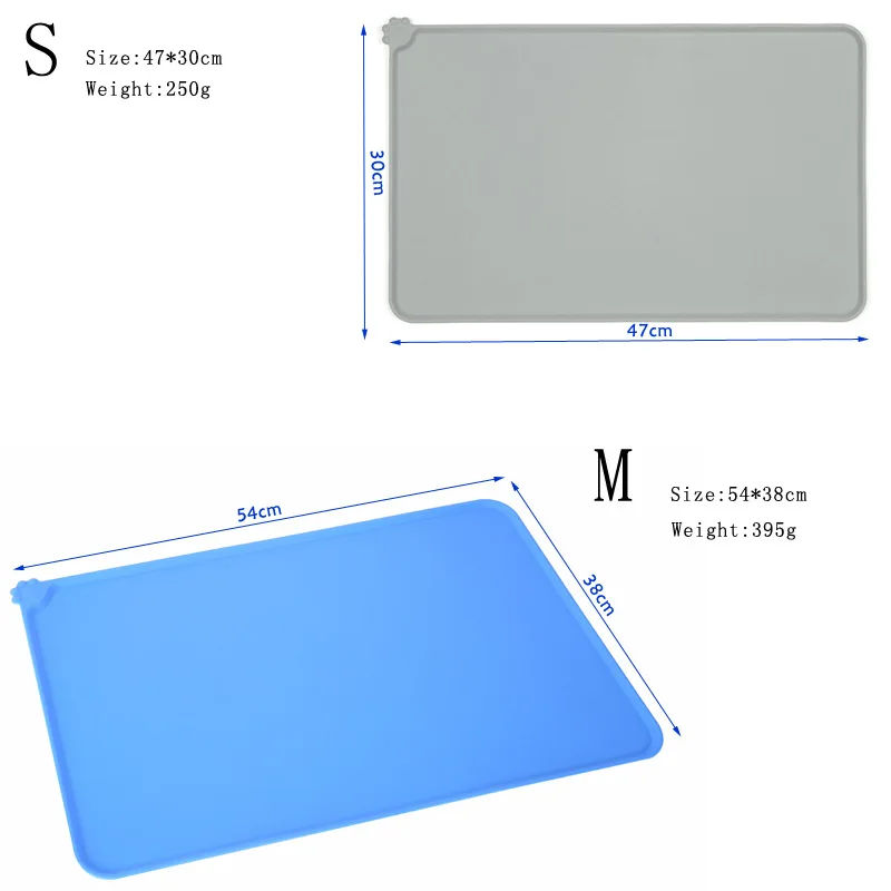 Food Grade Silicone Placemats Waterproof Dog Paw Graphics Nonslip