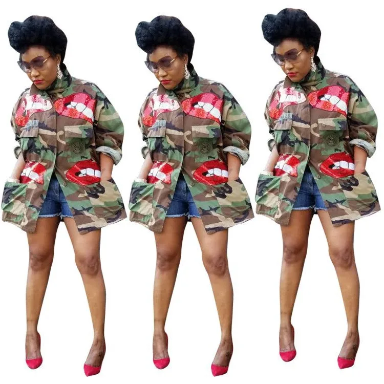 

plus size 6xl fall clothing camouflage jacket for women EDOSIR womens winter camo jackets plus size coats, As picture