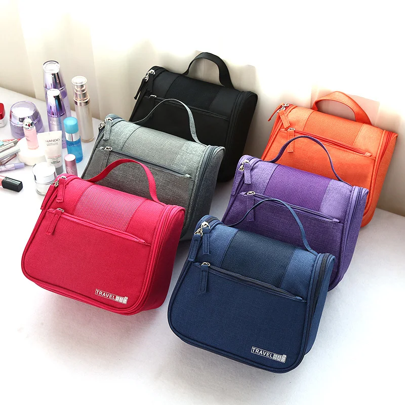 

Wholesale high quality 600D hanging travel use cosmetic bag organizer, Customized