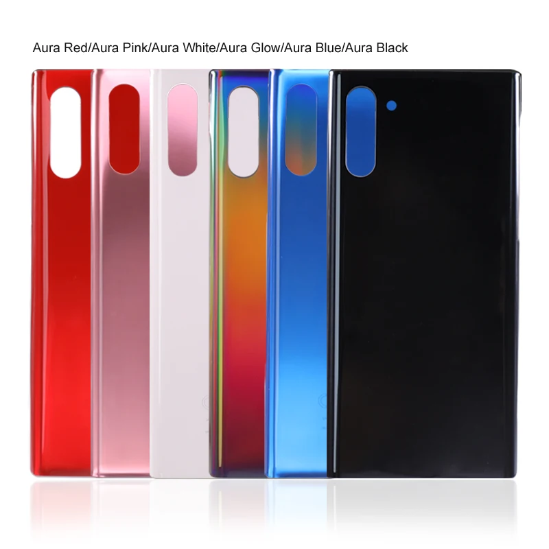 

Mobile Phone Parts Back Battery Cover For Samsung Note 10 Back Battery Cover Housing For Samsung Galaxy Note 10 Glass Cover, Black/pink/blue/glow/red/white