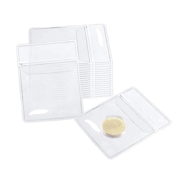 Pvc Individual Clear Plastic Sleeves Holders Single Pocket Coin Holders