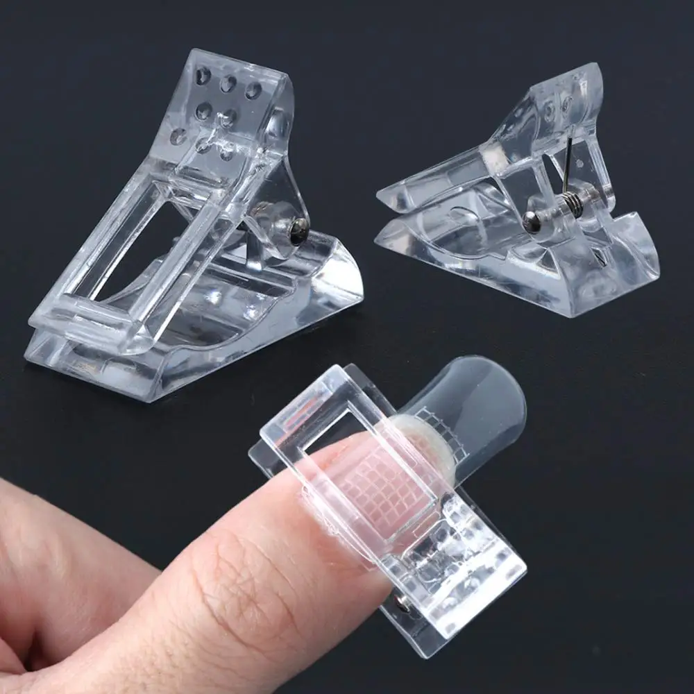 

Nail Tips Clip for Quick Building Polygel nail forms Finger Tips Extension UV LED Builder Clamps Manicure Nails Art, Clear