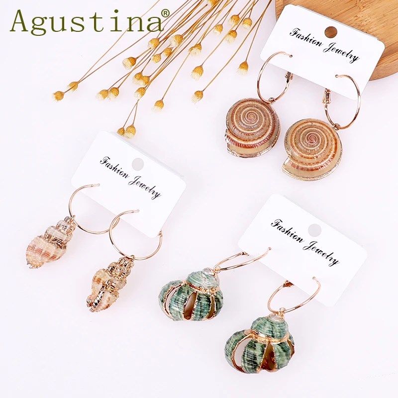 

Agustina 2020 new sporty cute alloy shell bohemian earrings jewelry for ladies, Picture shows