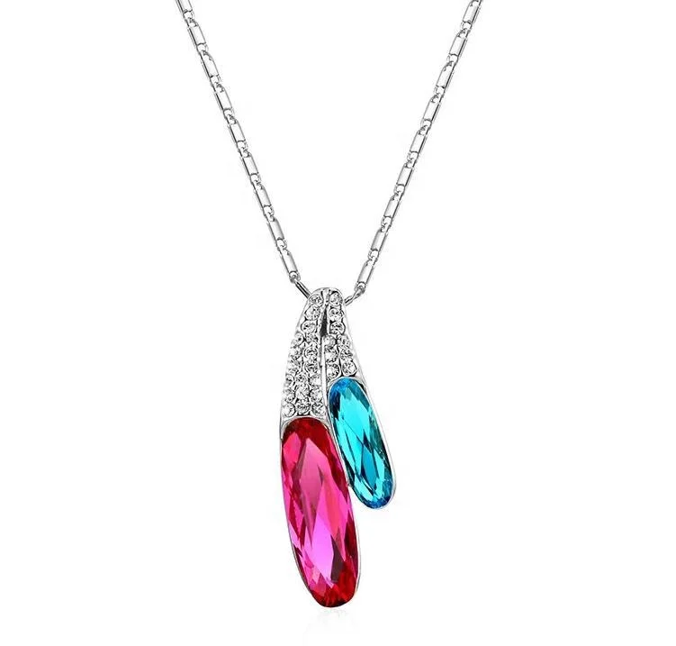

gold plated jewelry necklace wholesale 100% 925 Sterling Silver jewelry Women Fashion necklace silver pendant, White gold (rose gold, yellow are avaliable)
