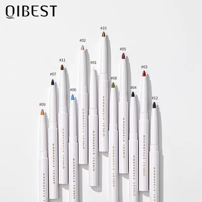 

QIBEST 12-color eyeshadow pen develop color portable durable waterproof no blooming Matte pearlescent eyeliner